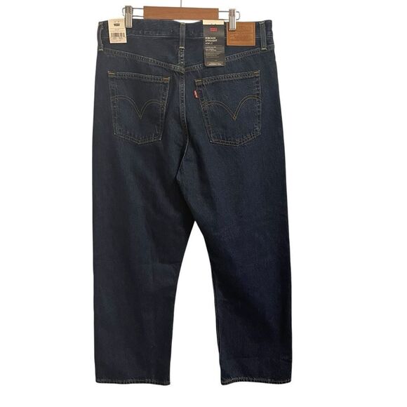 Levi's Premium Ribcage Straight Ankle High Rise Dark Wash Button Fly Jeans NEW - Picture 5 of 8